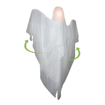 Sunstar Rotating Light-Up Ghost Hanging Halloween Decoration - 63 in  - Gray