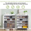 ODK Shoe Storage Cabinet, 5-Tier Entryway Organizer with Glass Front Doors, Adjustable Shelves, Ample Storage Capacity for Hallway or Living Room - 4 of 4