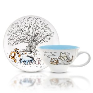 Silver Buffalo Disney Winnie The Pooh And Friends Ceramic Teacup and Saucer Set - 1 of 4