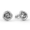 Pompeii3 3/4ct Diamond Halo Studs Spiral Mounting Fits 4.5-5.5mm Round 14k White Gol - 2 of 4