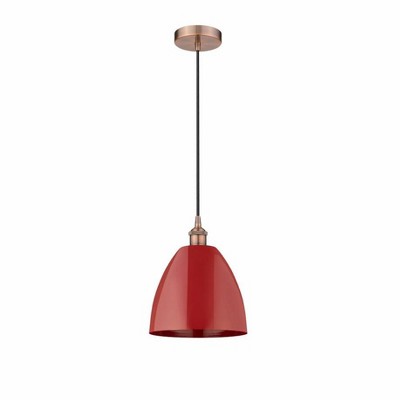 Plymouth Dome - 1 Light Cord Hung Mini Pendant In Industrial Style-12.88 Inches Tall and 9 Inches Wide