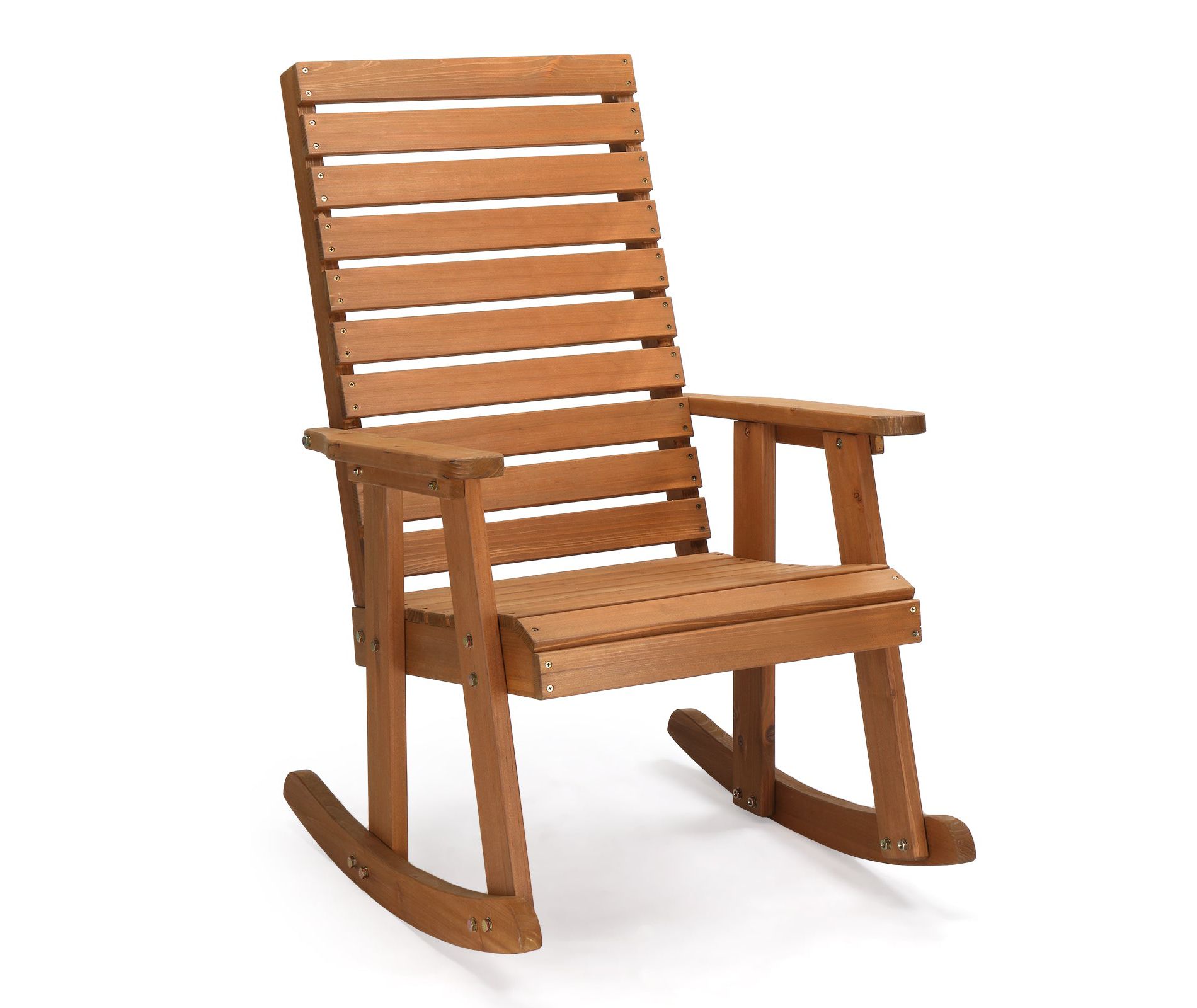 VINGLI Wooden Rocking Chair with High Backrest, Solid Fir Wood, Heavy Duty 600 LBS Patio Rockers for Indoor and Outdoor