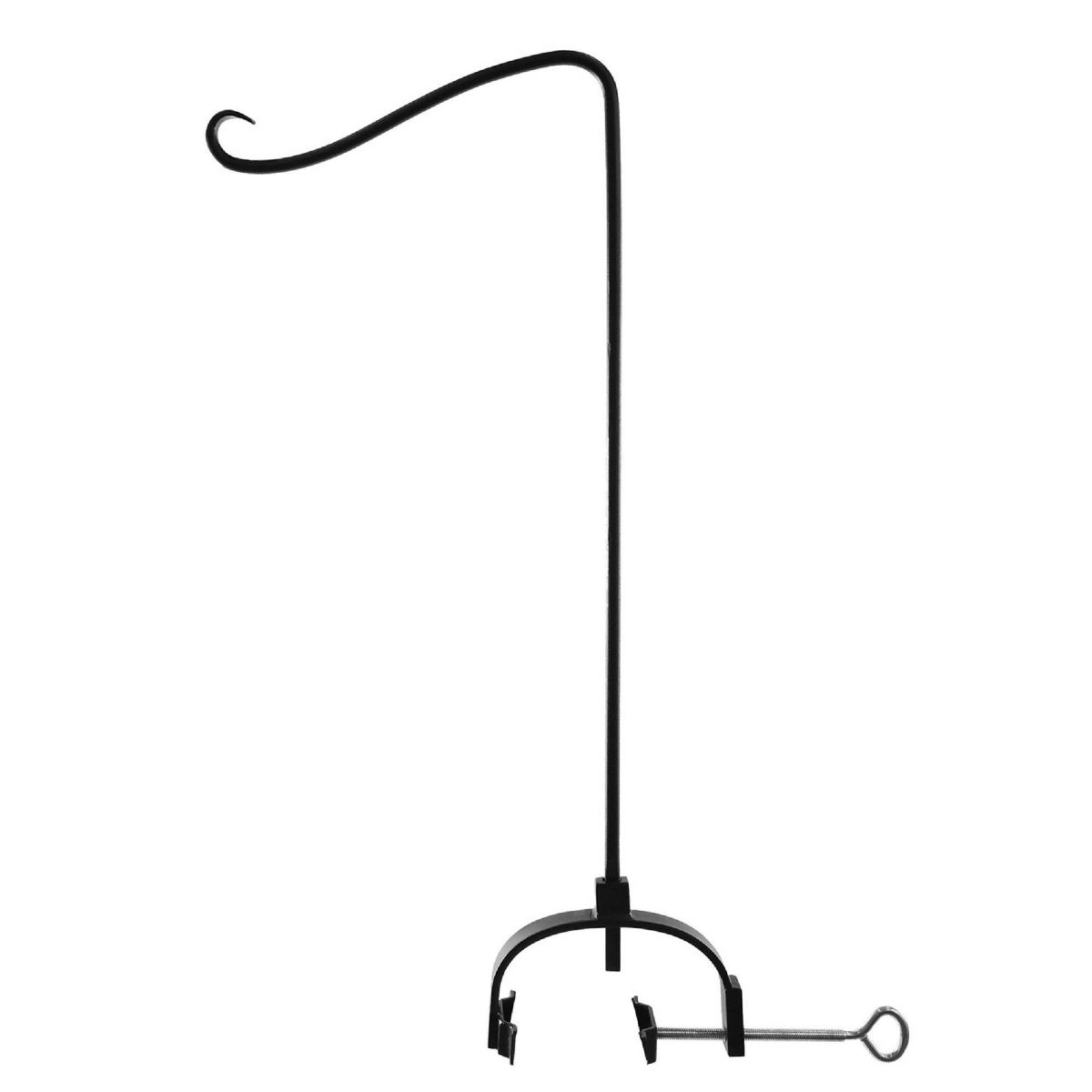 28.25" Wrought Iron Shepherd's Hook with Over Railing Bracket - Achla Designs: No Assembly, For Porch/Deck