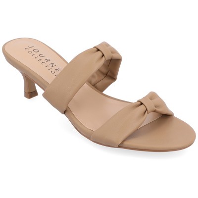 Journee Collection Womens Dyllan Kitten Heel Slip On Open Toe Pumps