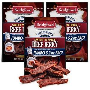 Bridgford Sweet Baby Ray’s Beef Jerky Sweet N Spicy 6.2 oz - Ready-to-Eat High Protein Sweetened Spicy Beef Jerky for On-the-Go Snacking - 1 of 4