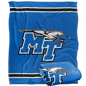 Middle Tennessee State University Primary Logo Stripes Silky 50x60 Blanket, 1 Sided - 1 of 4