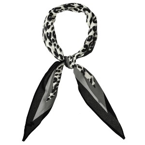 Allegra K Women's Retro Animal Print Leopard Rhombus Rhombic Neck Scarf Neckerchief - 1 of 4