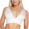 Slickblue Women's Ribbed Knit Plunge Neck Crop Top - Sleeveless Fitted Summer Tee - 4 Color Options, Size S-L - 3 of 4