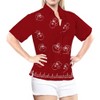 LA LEELA Womens's Blouses Button Down Short-Sleeve Tops Bohemian Vacation Beach Hawaiian Shirt Relaxed Fit Shirts for Women - 2 of 4