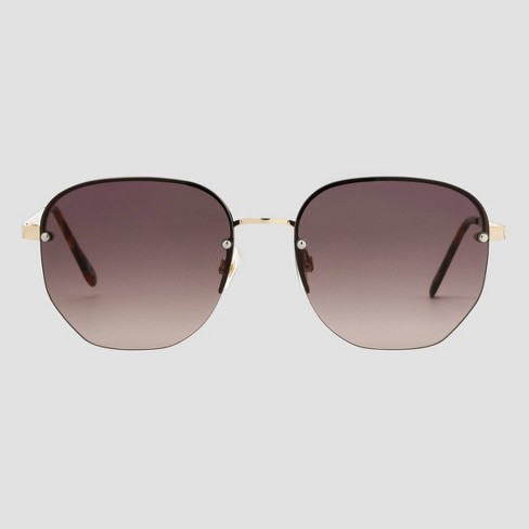 Women's Metal Round Sunglasses with Gradient Lenses - Universal Thread™ Gold - image 1 of 2