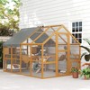 PawHut Large Catio Outdoor Cat Enclosure, Wooden Cat House for Multiple Kittens, with Waterproof Cover, Condos, Platforms, Bridge, Doors - 2 of 4