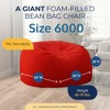 Ultimate Sack 6ft Bean Bag Chair, Oversized Comfortable Indoor Floor Lounger, Giant Foam-Filled Furniture for Relaxing, Red Suede - 3 of 4