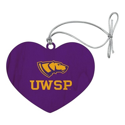 University of Wisconsin-Stevens Point Primary Logo Heart Love Wood Christmas Tree Holiday Ornament