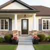Lirago 36 x 80 Right hand Inswing Brown Fiberglass Front doors with Brickmould 4-9/16" Vinyl Frame Frosted Glass - 4 of 4