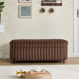 Bella Depot 49.2"W Faux Fur Storage Bench - 1 of 4