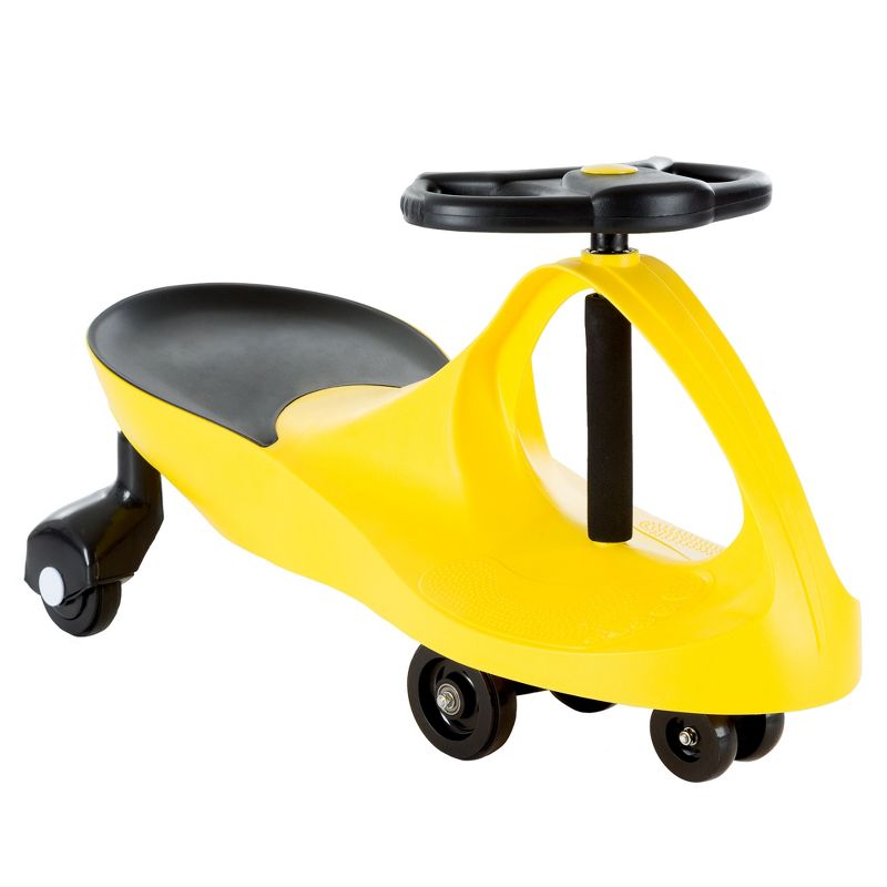 Toy Time Kids' Zig Zag Wiggle Car Ride-On - Yellow and Black, 1 of 7