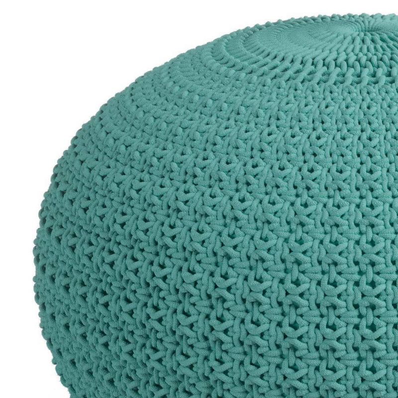 Holloway Round Knitted PET Polyester Pouf - WyndenHall, 3 of 6