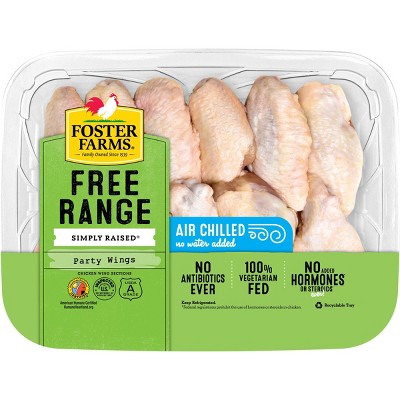 Foster Farms Simply Raised USDA Antibiotic Free Party Chicken Wings - 1-2.5lbs - price per lb