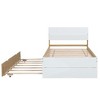 CAVINAS Modern Twin Size Bed Frame with Twin Trundle for White High Gloss Headboard and Footboard - 4 of 4