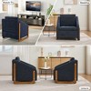 Kumasinova Modern Chenille Fabric Accent Chair, Ergonomic Upholstered Armchair with Wooden Frame, Accent Leisure Chair with Cushioned Seat & Backrest - 4 of 4