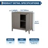 31.5 Inch Fluted Sideboard Buffet Cabinet with Doors and Adjustable Shelf, Modern Wooden Coffee Bar for Living Room Dining Room Kitchen Entryway - 2 of 4