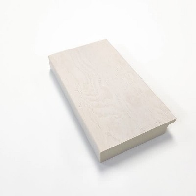 Rustic Plank White Woodgrain Full-Length Rectangular Mirror