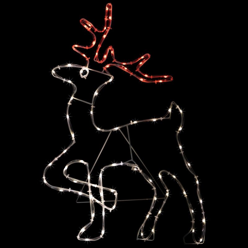 Northlight 24" Lighted Standing Reindeer Silhouette Outdoor Christmas Decoration, 1 of 7