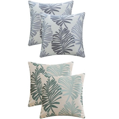 REGALWOVEN 4 Pcs Palm Leaf Pattern Decorative Throw Pillow Covers for Farmhouse Home Sofa Couch Bed