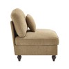 Vynxaria Modern Armless Sofa Light Coffee Chenille, W/1 Pillow, Detachable Ruffle Skirts, Multi-Module Configurable, Curved Petal Armrests - 3 of 4