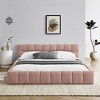 CAVINAS Queen Size Chenille Fabric Bed Frame with Thick Fabric, Upholstered Grounded Platform Bed with Headboard and Solid Frame - 2 of 4