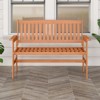 Tangkula 2-Person Patio Loveseat Garden Bench w/Slatted Backrest & Comfortable Armrests - 3 of 4