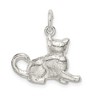 Black Bow Jewelry Sterling Silver 3D Polished Cat Charm or Pendant - 3 of 4
