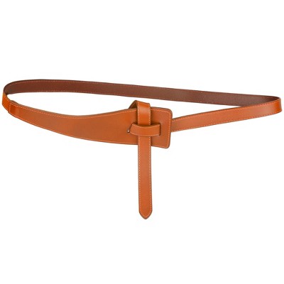 INSPIRE CHIC Women's Faux Leather Tie a Knot No Buckle Belts