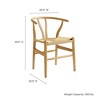 Modway  Amish Wood Rope Dining Room Chair in Natural - 29 Inch Tall Solid Elm Wood Accent Armchair - 3 of 4