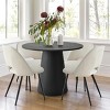 Panipeachy Upholstered Dining Chairs Set of 4, Modern Beige Faux Shearling Side Chair with Matte Black Legs - 2 of 4