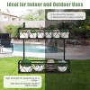 Metal Flower Pot Holder with Adjustable Hooks – 2-Tier Railing Planter Basket Stand, Hanging Plant Shelf for Balcony, Porch, Deck or Fence - 4 of 4