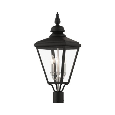 Livex Lighting Adams 3 - Light Post Light in  Black/Brushed Nickel