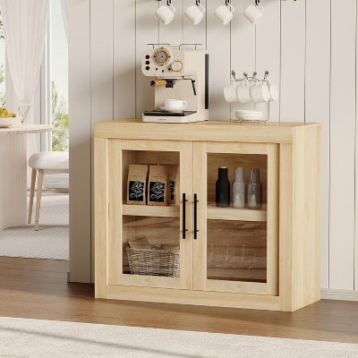 TackView 35.4" Sideboard Buffet Cabinet with Storage, Mid Century Modern Accent Cabinet with 2 Doors,for Living Room, Kitchen, Hallway