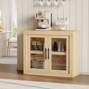 TackView 35.4" Sideboard Buffet Cabinet with Storage, Mid Century Modern Accent Cabinet with 2 Doors,for Living Room, Kitchen, Hallway - 1 of 4