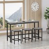COWLOWN Long Dining Table Set with 3 Stools, Modern Kitchen Dining Set,  MDF & Metal Frame, 160lbs Table/220lbs Stool Load-Bearing - 4 of 4