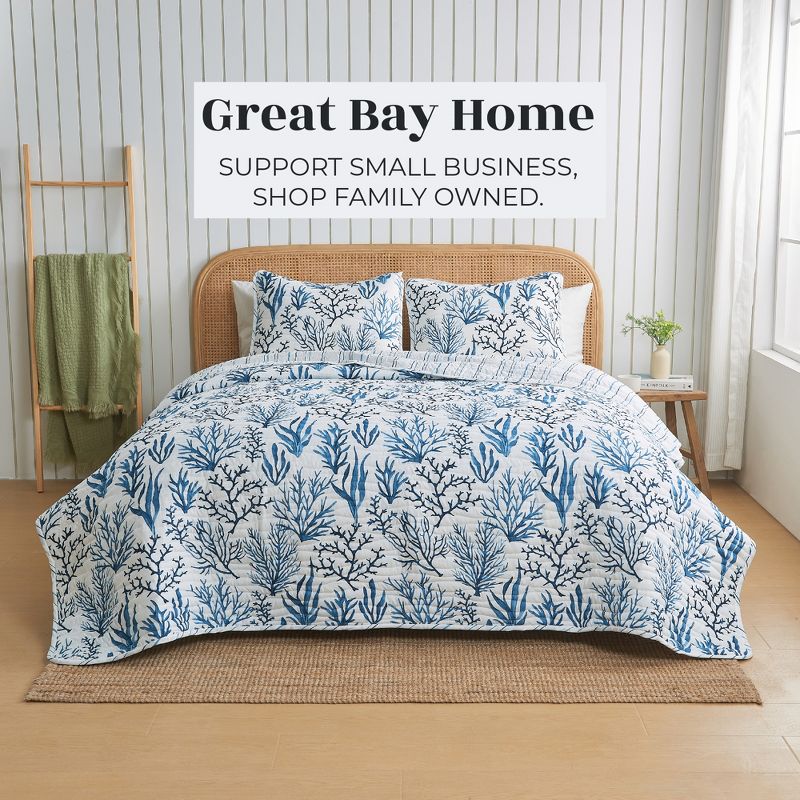 Coastal Inspired Quilted Coverlet Set with Shams, 5 of 7