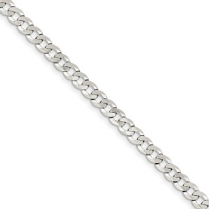 Black Bow Jewelry 5.75mm Sterling Silver Solid Flat Curb Chain Bracelet - 1 of 3