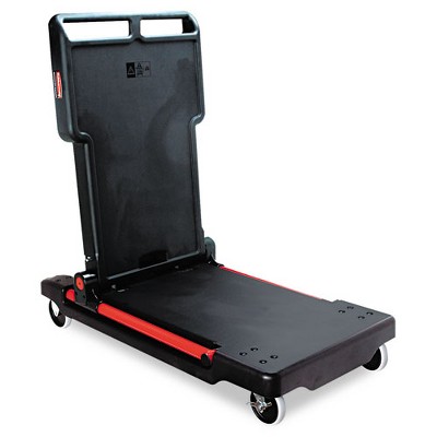 Black and Red Convertible Mobile Utility Cart with 2 Shelves