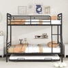 Okak Full XL Over Queen Metal Bunk Bed with Twin size Trundle Loft Bunk Bed with Ladder for Kids Teens, Easy Assemble, Black - 2 of 4