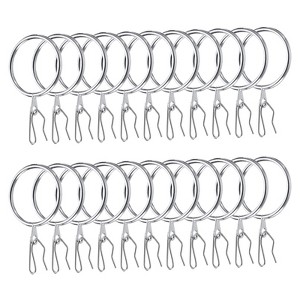 Unique Bargains Metal Drapery Eyelet Sliding Shower Curtain Hook Rings 40 Pcs - 1 of 4