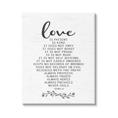 Stupell Industries Love is.. Uplifting Heartfelt Quote Spiritual Scripture Canvas Wall Art