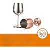 Bruntmor Stainless Steel Wine Glasses - Set of 2, Silver - 4 of 4