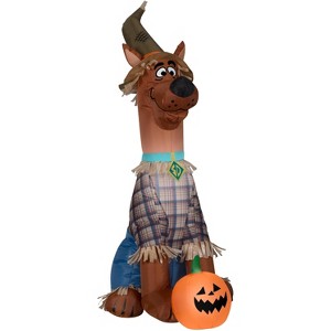 Gemmy Airblown Inflatable Scooby as Scarecrow Warner Brothers , 3.5 ft Tall, Multicolored - 1 of 3
