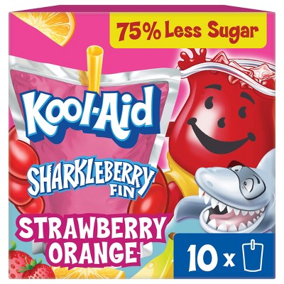 Kool-Aid Jammers Sharkleberry Fin Strawberry Orange Punch Juice Boxes - 10pk/6 fl oz Pouches