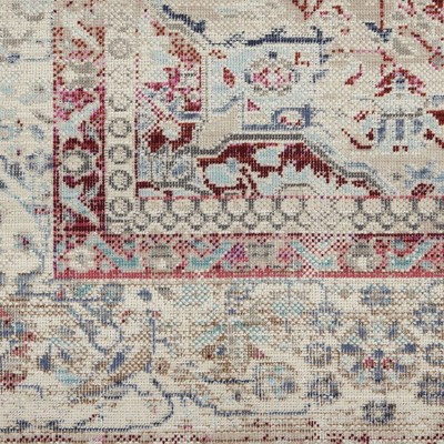 Vintage Red and Ivory Medallion Runner Rug, 2' x 6'